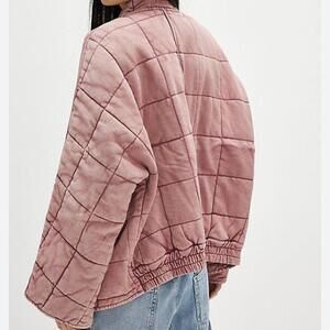Free People Pink Quilted Super Soft Pink Jacket
